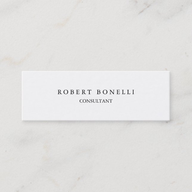Unique white exclusive private special mini business card (Front)