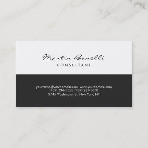 Unique White Minimalist Consultant Business Card