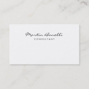 Unique White Minimalist Consultant Business Card