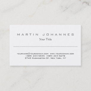 Unique white plain professional business card
