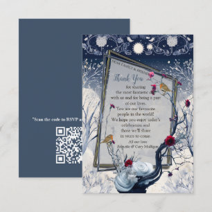 Unique winter Ikabana Festive Thank you RSVP Card