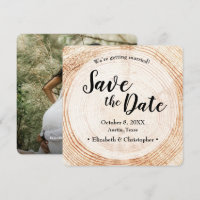Unique Wood Tree Bark Custom Photo Wedding 