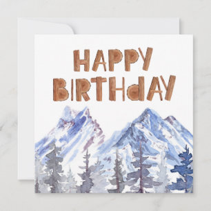 Unique Woodland Winter Forest "Happy Birthday"  Card