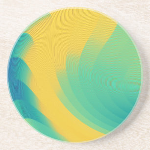 Unique Yellow Abstract Design Coaster