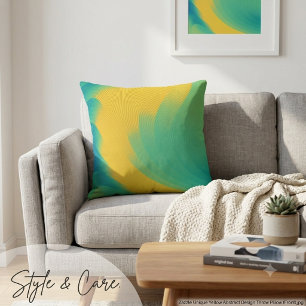 Unique Yellow Abstract Design Cushion