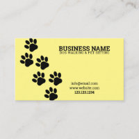 Unique Yellow & Black Paw Print Steps Dog Walker