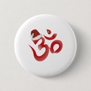 Unique Yogi Christmas Om Santa Hat Yoga Teacher Me 6 Cm Round Badge