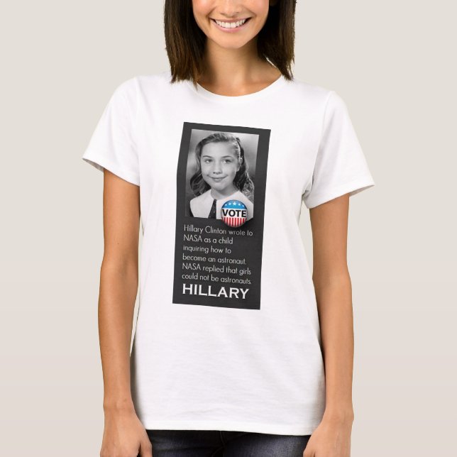 Unique Young Hillary Photo T-Shirt (Front)