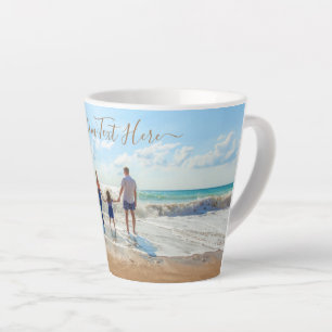Unique Your Own Design - Custom Photo and Text  Latte Mug