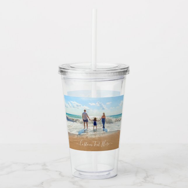 Unique Your Own Design Custom Photo Text - Family Acrylic Tumbler (Front)