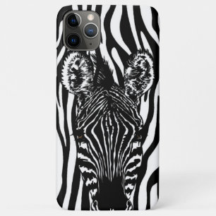 Unique Zebra Head on Zebra Print iPhone 11 Pro Max Case