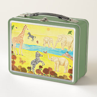 Unique Zebra Metal Lunch Box