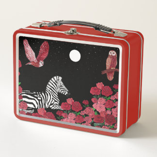 Unique Zebra Metal Lunch Box