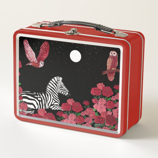 Unique Zebra Metal Lunch Box (Front)