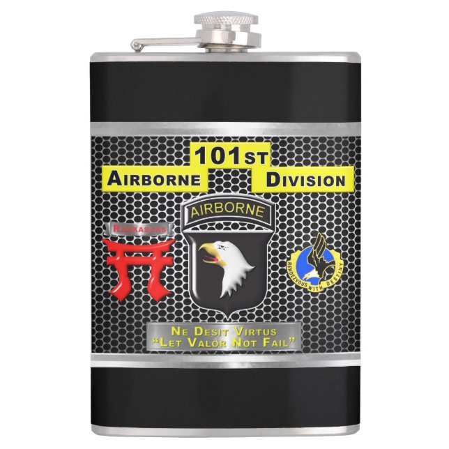 Uniquely Designed 101st Airborne Division Gift Hip Flask (Front)