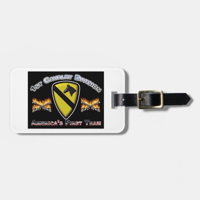 Uniquely Designed 1st Cavalry Division Gift Luggage Tag (Front Horizontal)