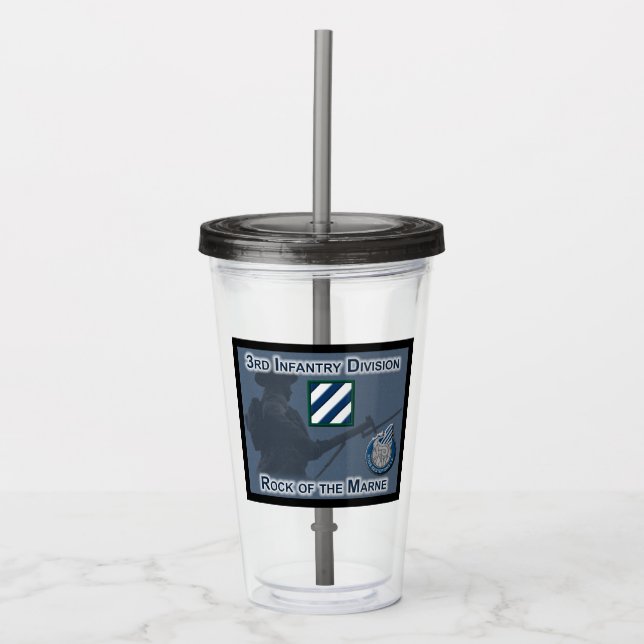 Uniquely Designed 3rd Infantry Division Gift Acrylic Tumbler (Front)