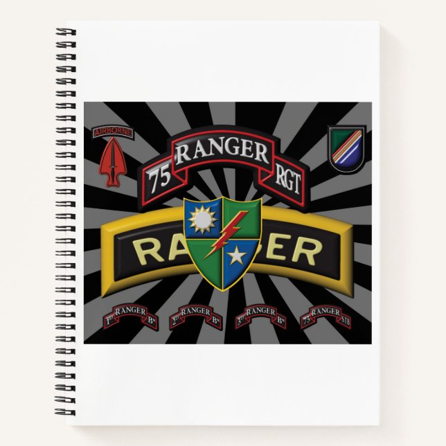 Uniquely Designed 75th Ranger Regiment Gift Notebook (Front)
