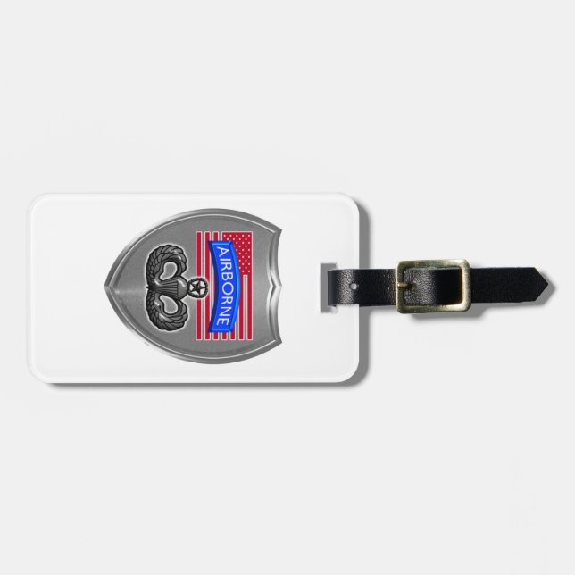 Uniquely Designed Airborne Paratrooper Luggage Tag (Front Horizontal)