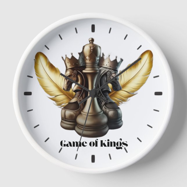 Uniquely designed wall clock, Kings of the Game Clock (Front)