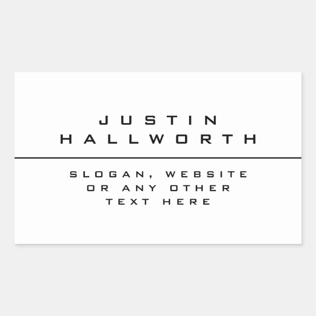 Uniquely Styled Black & White Rectangular Sticker (Front)