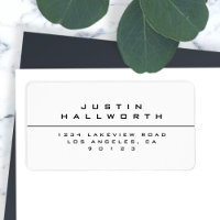 Uniquely Styled Black & White Return Address