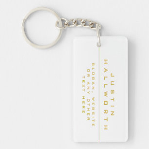 Uniquely Styled White & Gold Key Ring