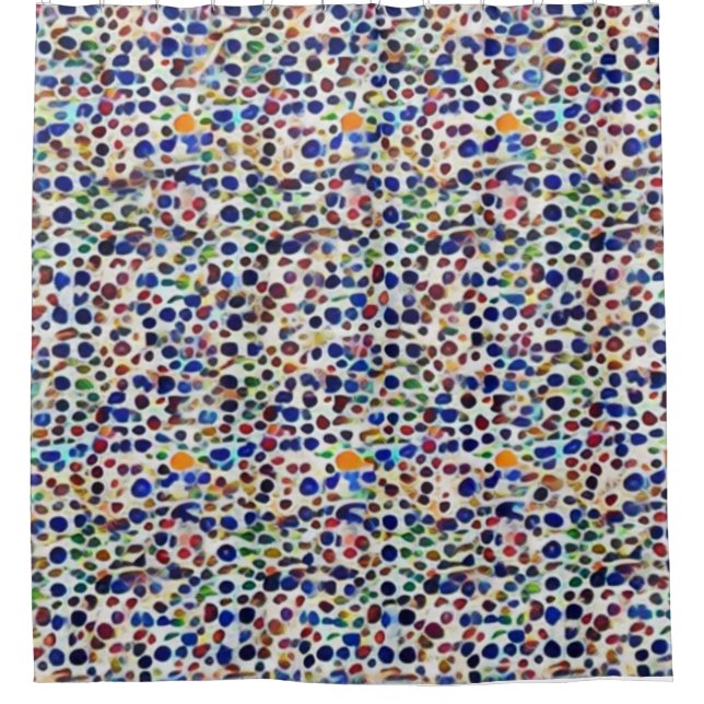 uniquestyle polka dots in oriental style  shower curtain (Front)