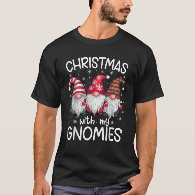Unisex Adult Christmas Cartoon Gnome Winter Holida T-Shirt (Front)