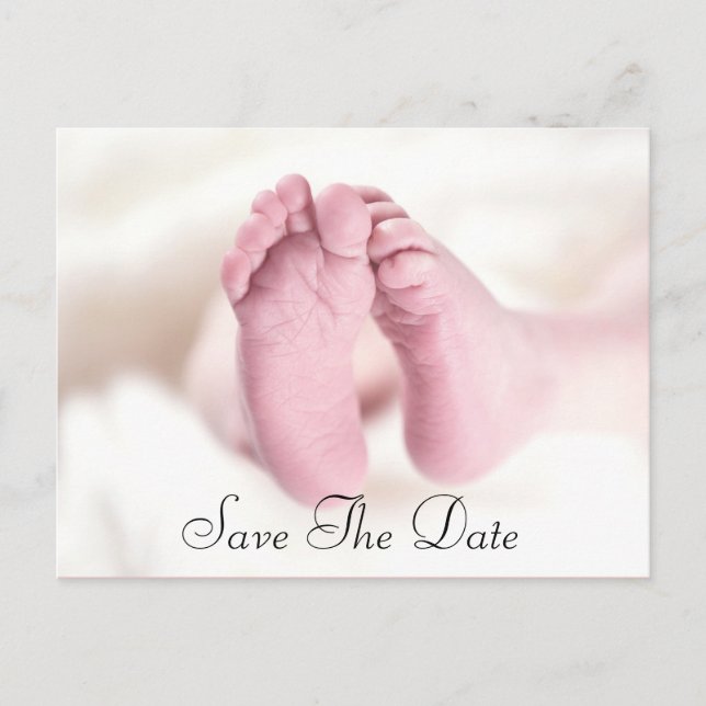 Unisex Baby Feet Announcement Postcard (Front)