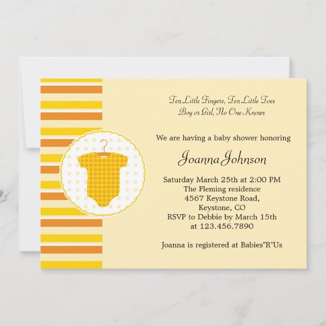 Unisex Baby Shower Invitation (Front)