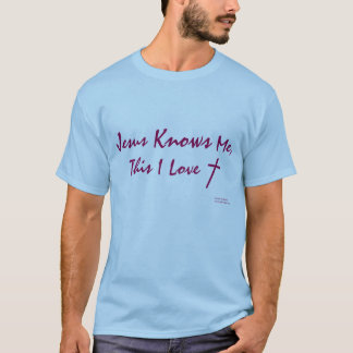 Unisex Basic-T, light colours: "Jesus Knows Me, T-Shirt