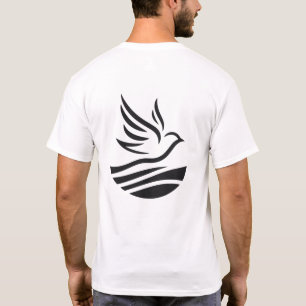 Unisex Bird Silhouette Outline Minimalist Print T-Shirt
