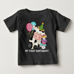 Unisex Birthday cow First Birthday t-shirt