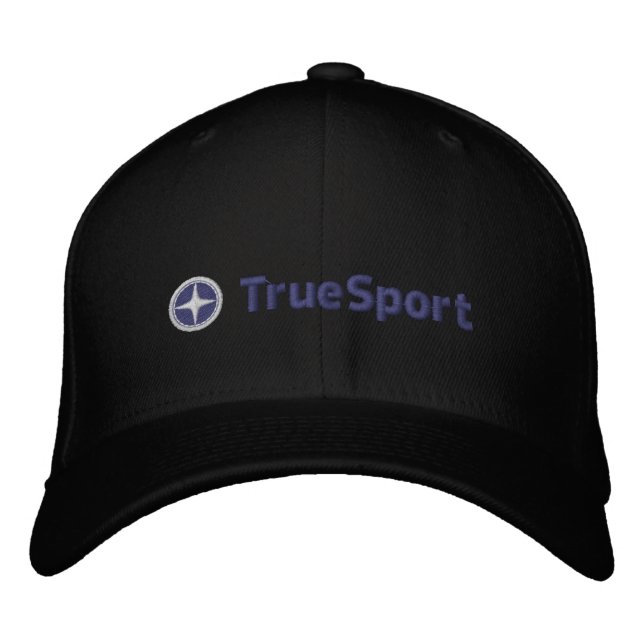 Unisex Black and Blue True Sport Fitted Hat (Front)