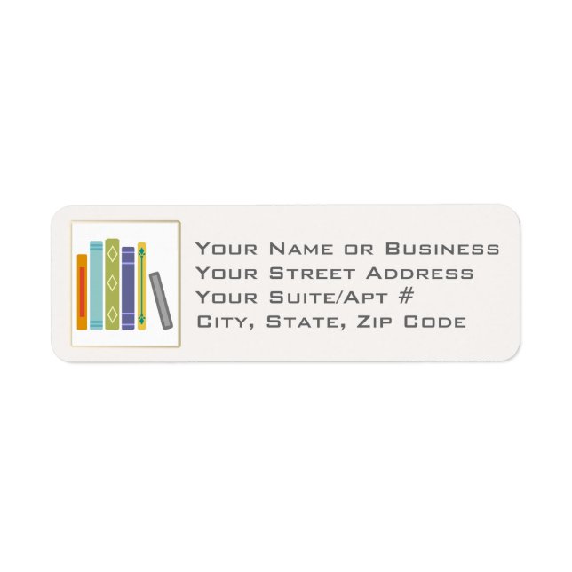 Unisex Book-Themed Return Address Labels (Front)