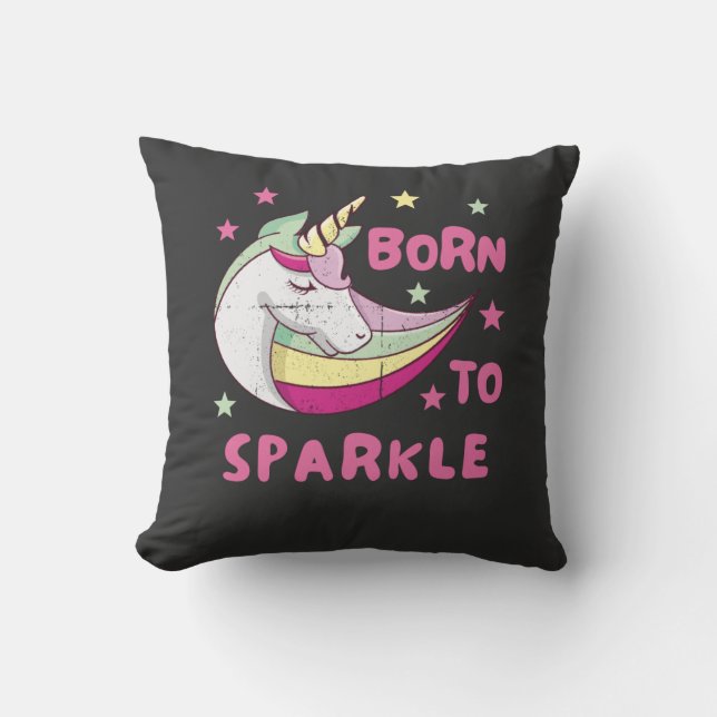 Unisex Born to Sparkle Cushion (Front)