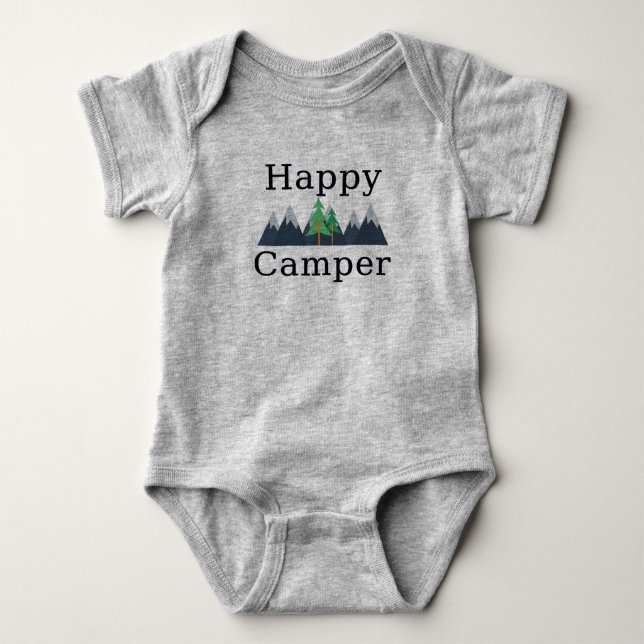unisex camp bodysuit romper hipster cute outdoors (Front)
