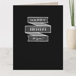 Unisex Chalk Typography Happy Birthday Tattoo Card