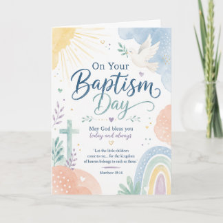 Unisex Children’s Baptism Card | Colourful Christi