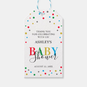 Unisex Colourful Polka Dot Thank You Favour Gift Tags