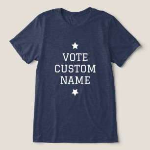Unisex Election Vote T-Shirt Custom Name Navy Blue Tri-Blend Shirt