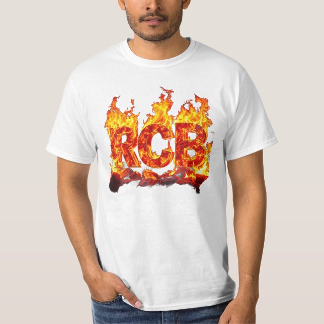 Unisex Fire Letter RCB T-Shirt (Front)