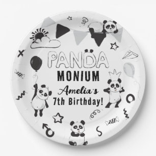 Unisex Fun Panda-Monium Kids Birthday Party Paper Plate