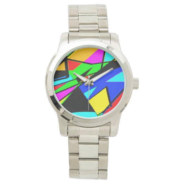 Unisex Geometric Colourful Watch  (Front)