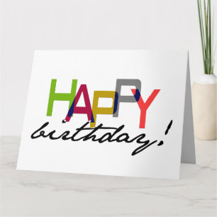 Unisex Happy Birthday Typography Greeting Card