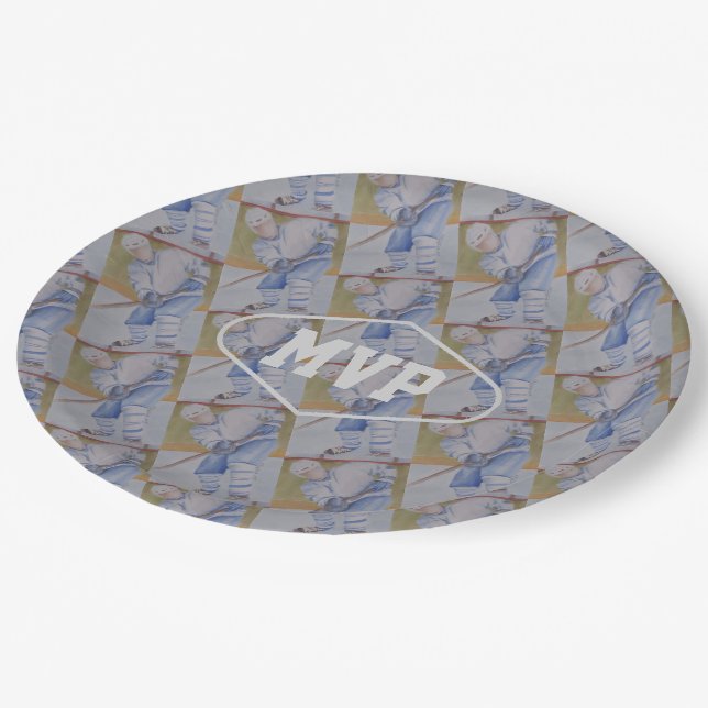 UNISEX HOCKEY PLAYER PAPER PLATE (Angled)
