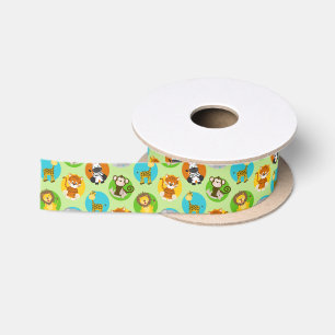 unisex jungle animals kids party satin ribbon