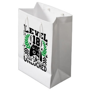 Unisex kids gamer Birthday age eighteen Medium Gift Bag