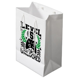 Unisex kids gamer Birthday age five Medium Gift Bag